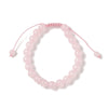 Baby Pink Rose Quartz Shambala Bracelet With 8mm Round Beads And Adjustable Drawstring