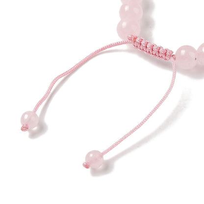 Baby Pink Rose Quartz Shambala Bracelet With 8mm Round Beads And Adjustable Drawstring