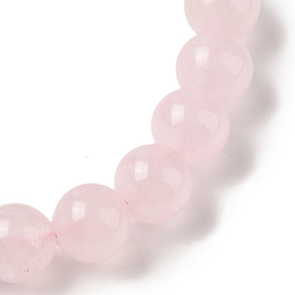 Baby Pink Rose Quartz Shambala Bracelet With 8mm Round Beads And Adjustable Drawstring